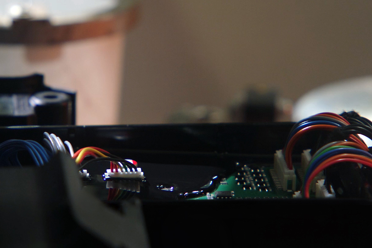 Close-up of a battery in the casting machine before final assembly